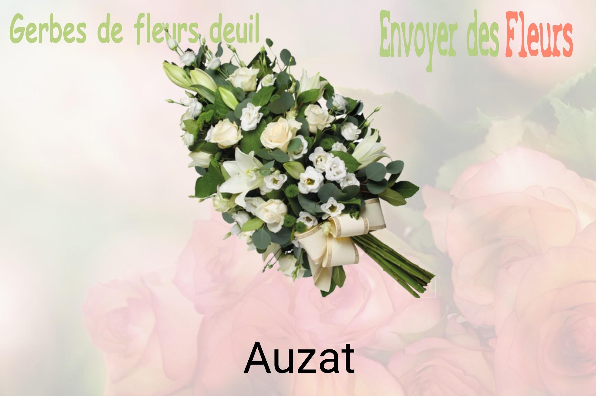 Gerbe de fleurs de deuil livrée à Auzat